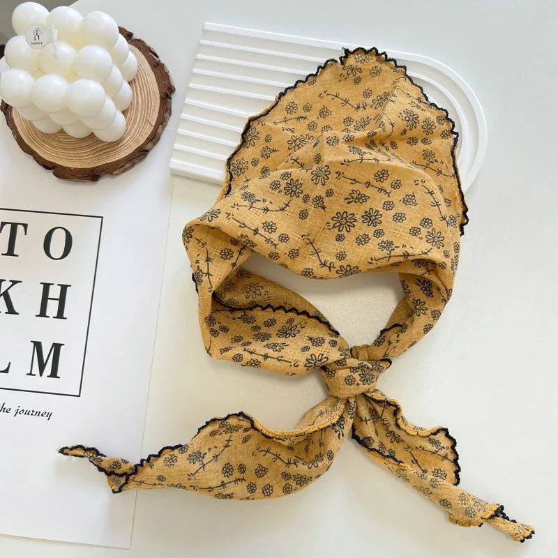Floral Print Cottagecore Scarf - Ice Cream Cake