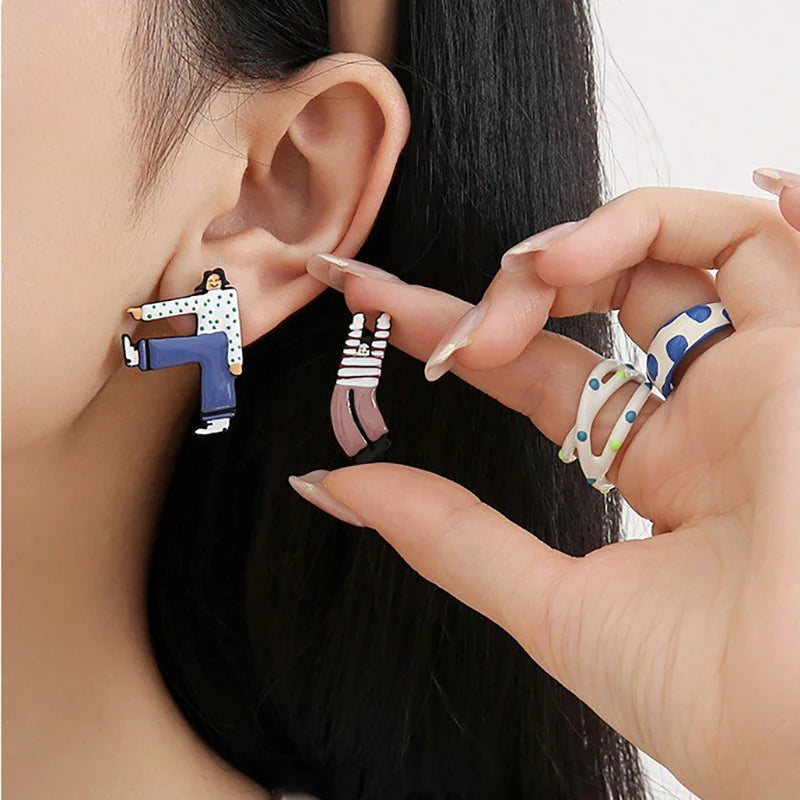 Cartoon People Pop Stud Earrings (20 Designs)