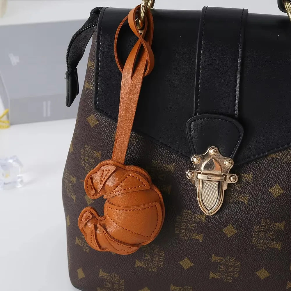 Croissant Bag Charm, Fashion Bread Charm for Handbags Purse Bag Accessories Car Charms PU Key Charms - Ice Cream Cake