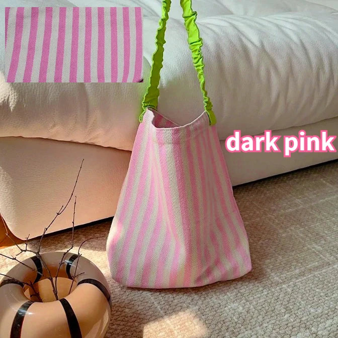 Ice Cream Stripe Pattern Shoulder Bag