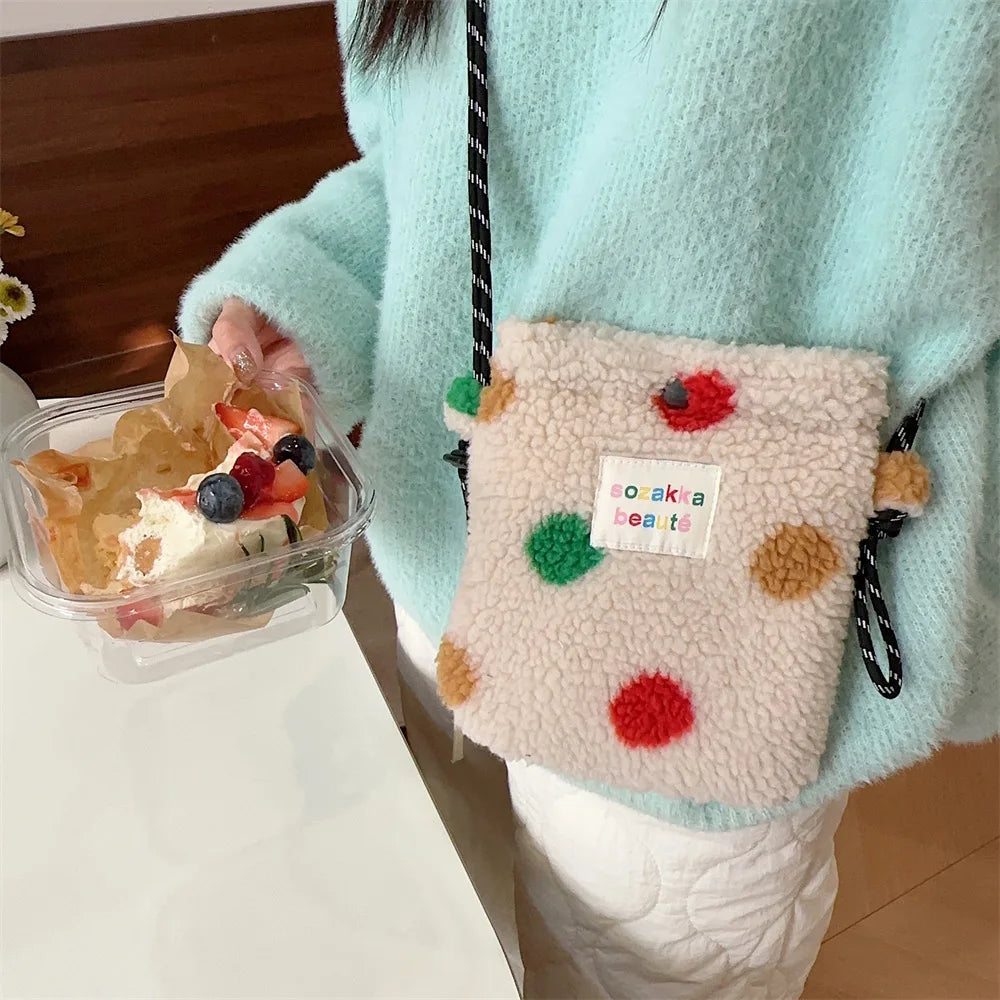 Teddy Fur Plush Pattern Shoulder Bag