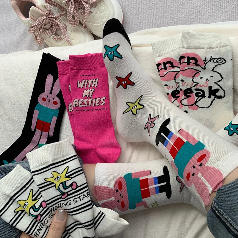 Bunny Time Crew Socks - Ice Cream Cake