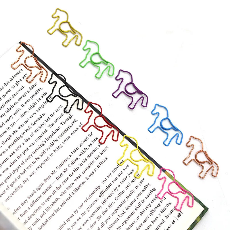 20-100pcs Color Pony Horse Paper Clip Special-shaped Paper Clip Animal Papeclips Creative Stationery Office School Supplies - Ice Cream Cake