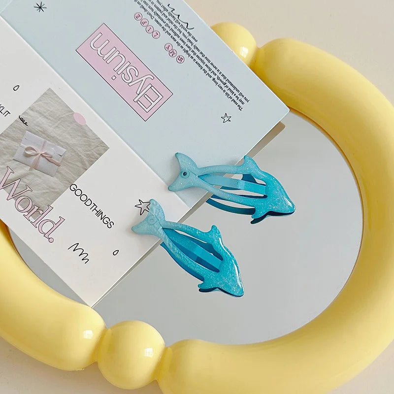 Dolphin Hair Clips (Set of 4) - Ice Cream Cake