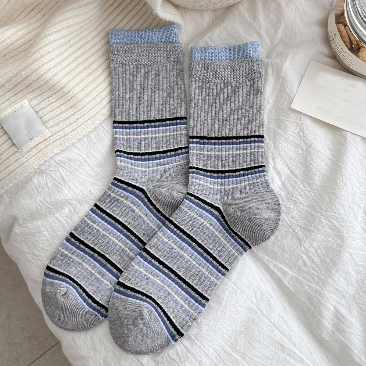 Retro Stripe Crew Socks