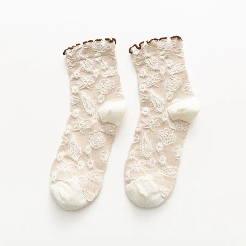 Autumnal Texture Crew Socks