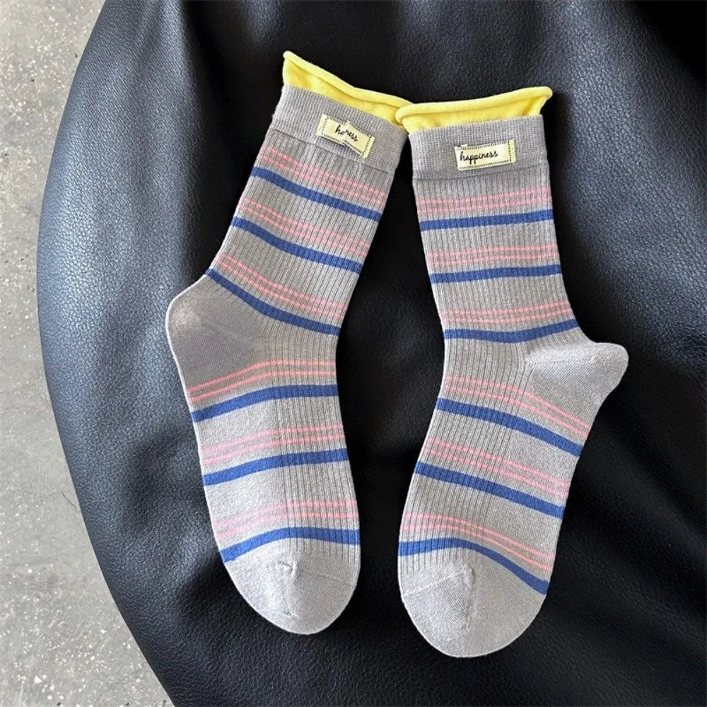 Pastel Stripe Crew Socks