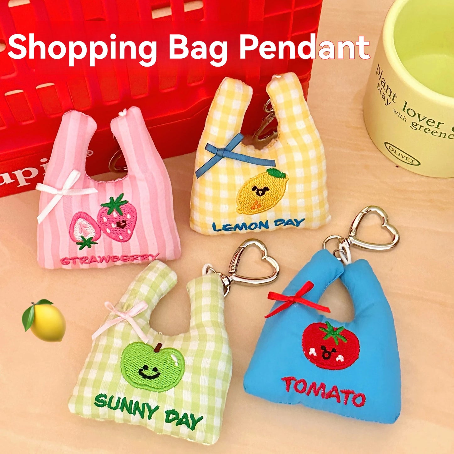 1/4 Pcs Cute Shopping Bag Doll Pendant Versatile Backpack Decoration Keychain Decoration Doll Pendant - Ice Cream Cake