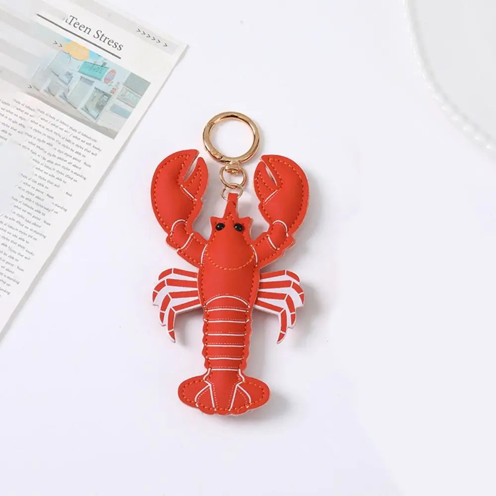 Lovely Beach Style Pu Leather Lobster Pendant Cute Summer Pu Crab Keychain Fashion Hanger Bag Charm Men - Ice Cream Cake