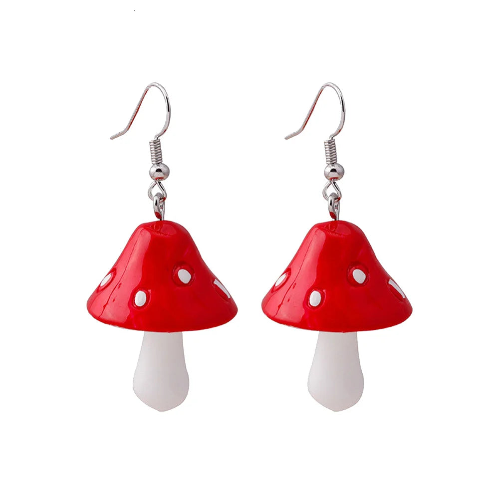 Cap Mushroom Earrings - Ice Cream Cake
