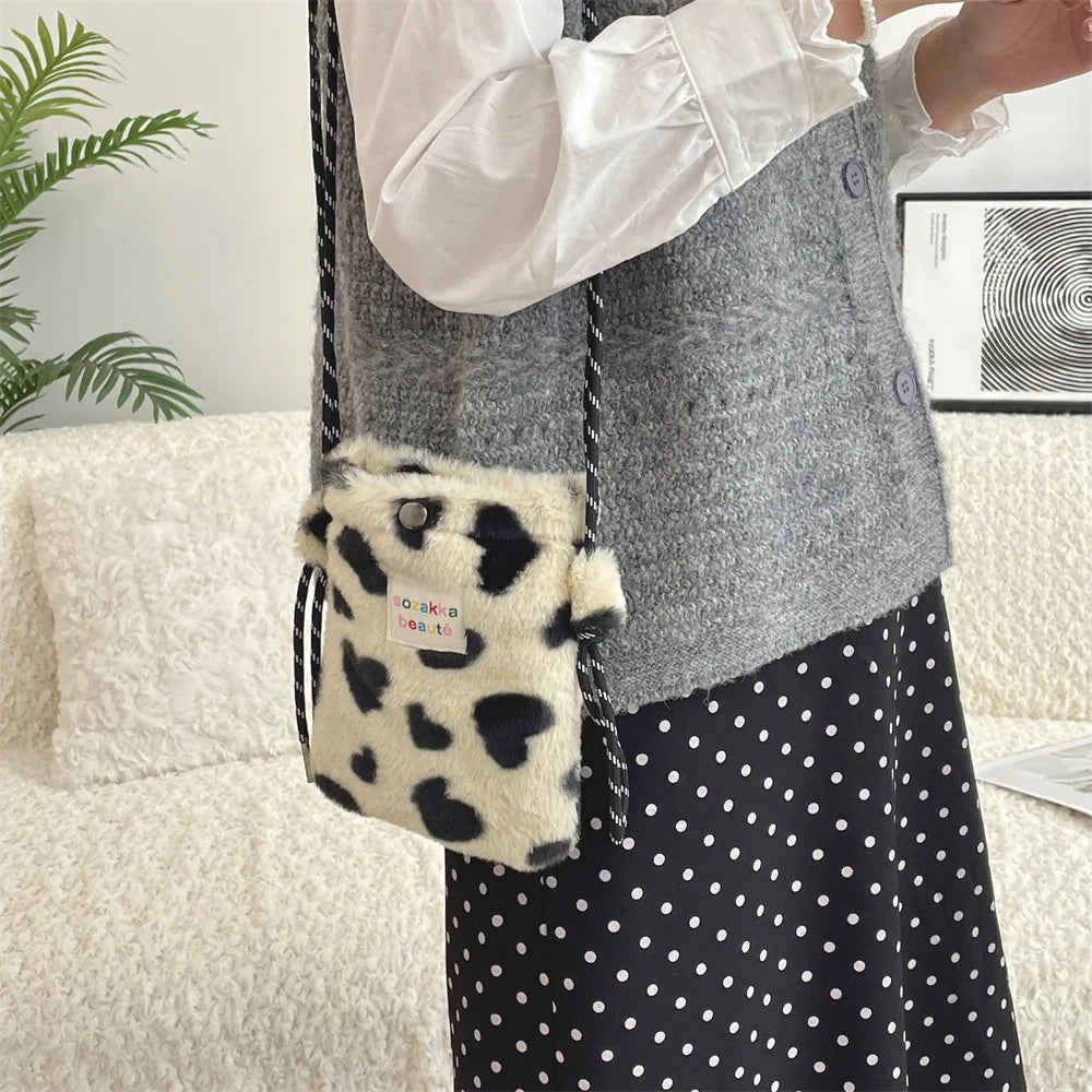 Teddy Fur Plush Pattern Shoulder Bag