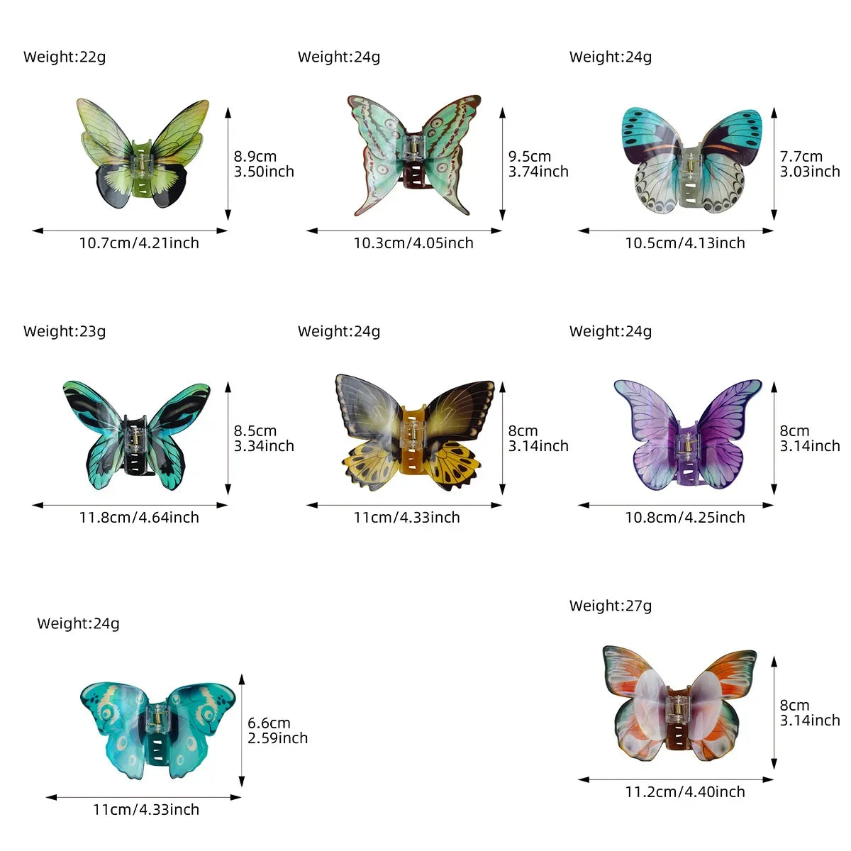 Acrylic Glossy Butterfly Hair Claw