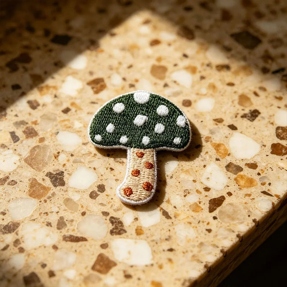 Embroidered Colourful Mushroom Patch