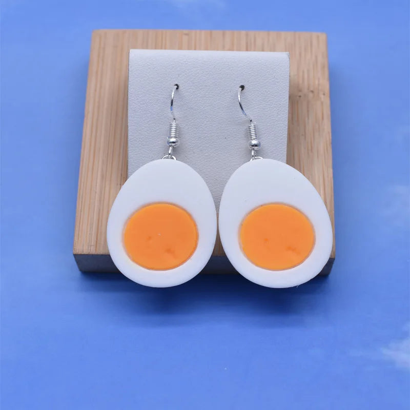 Hardboiled Egg Earrings - Ice Cream Cake