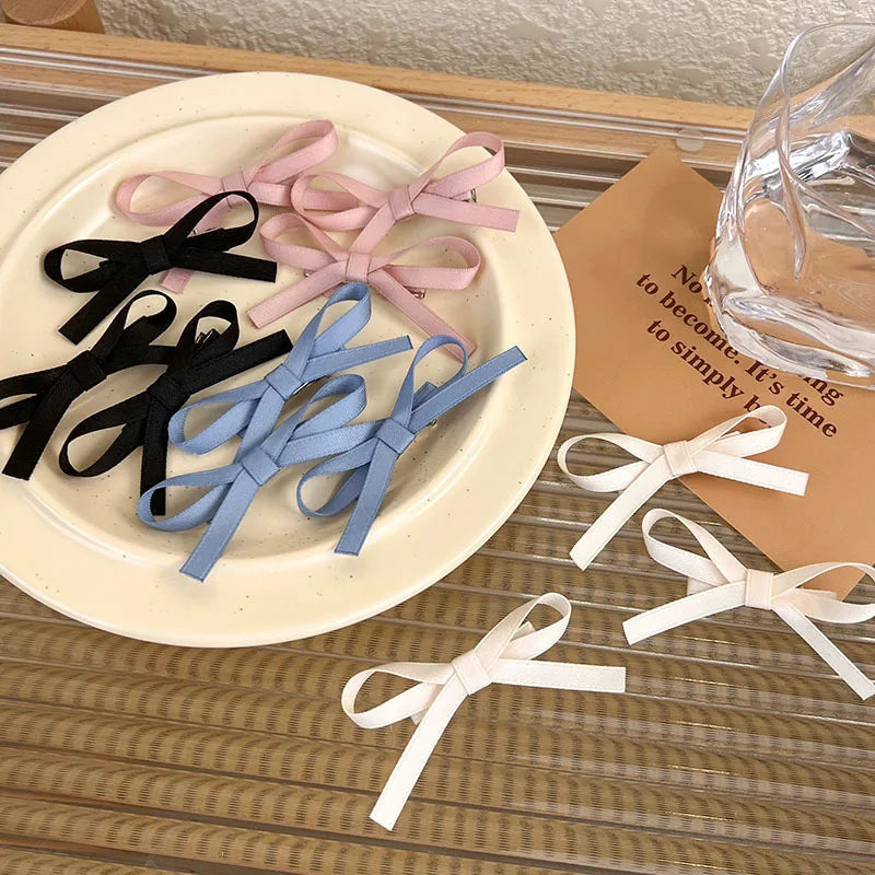 Balletcore Ribbon Bow Hairclip Sets (3 Hairclips)