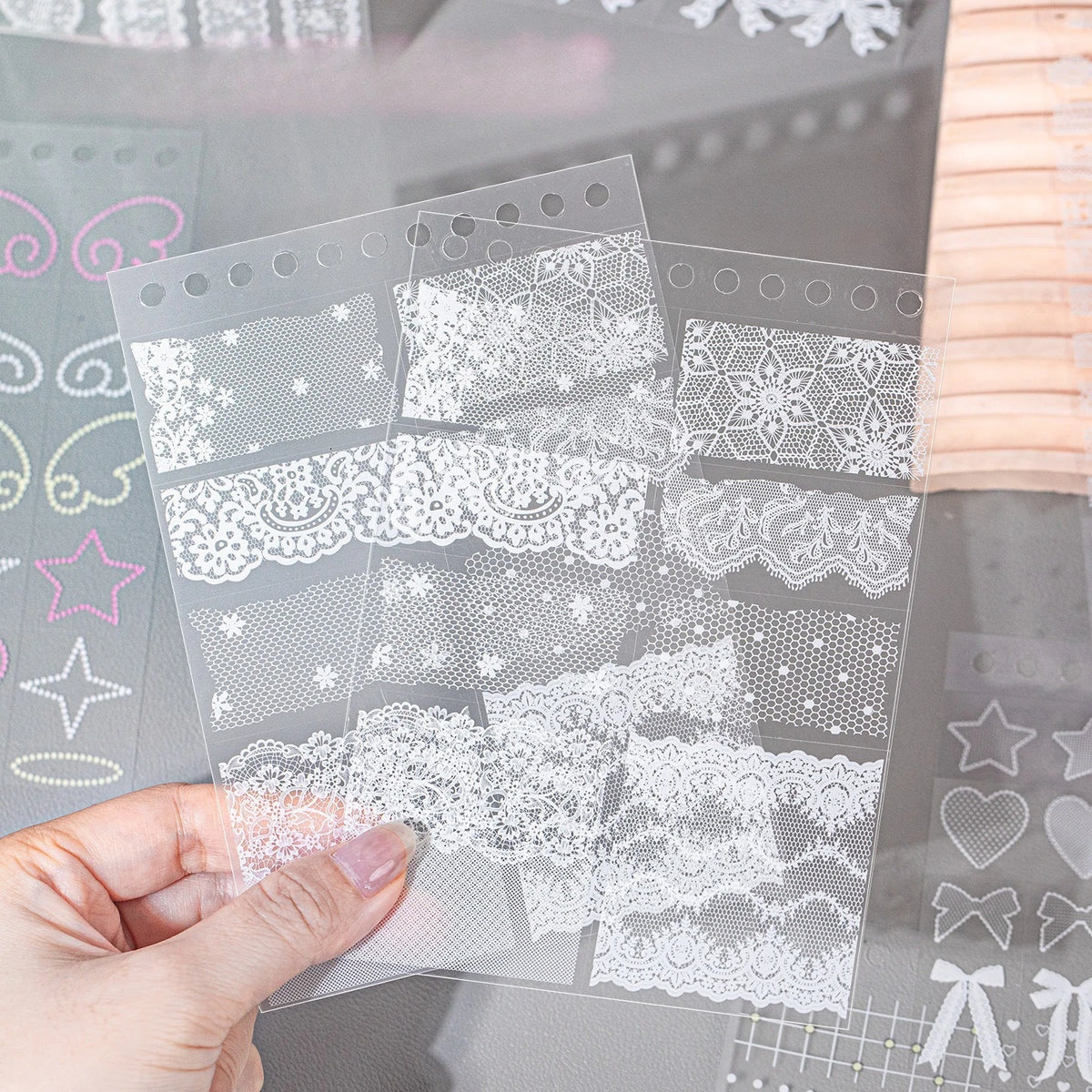 Filet Crochet Lace Sticker Book (30 Sheets)
