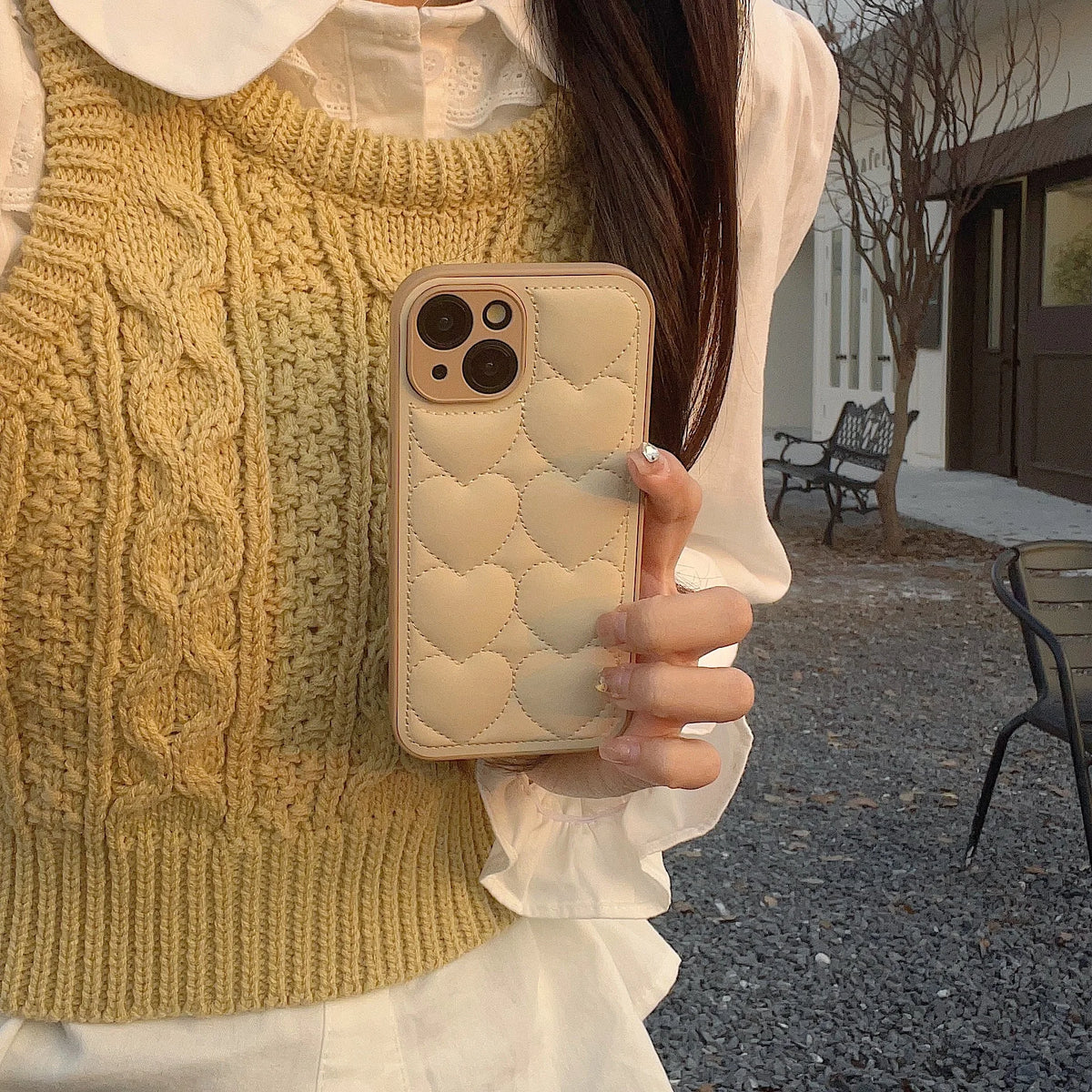 Puffy Heart Pattern iPhone Case