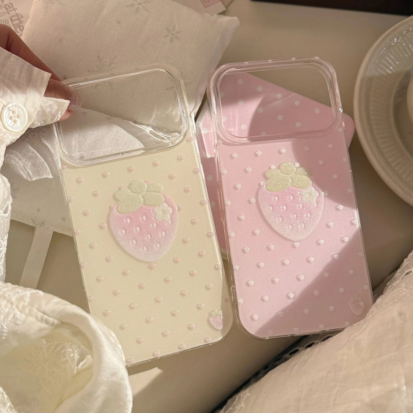 Pastel Dot Strawberry iPhone Case