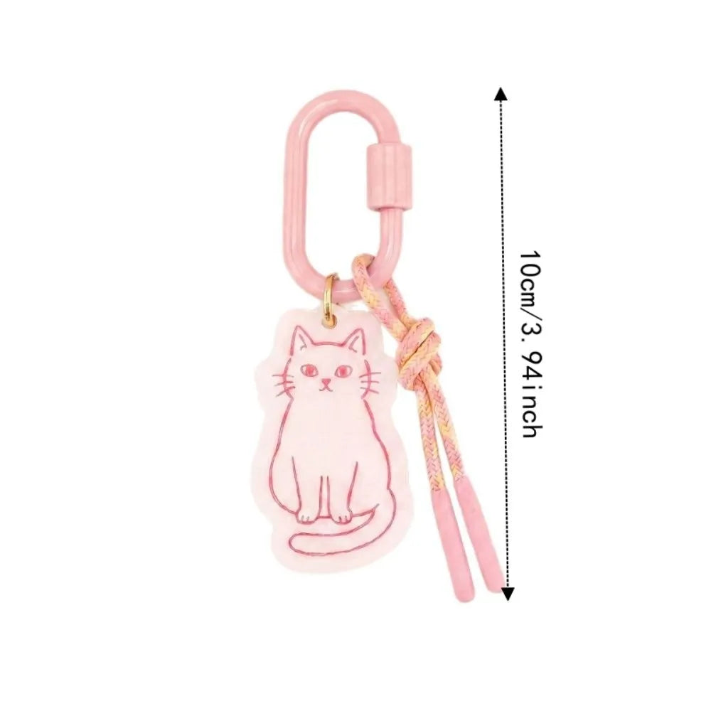 Printed Dog Rope Woven Acrylic Keychain Cat Rabbit Animals Series Pendant Cartoon Design Deer Bag Chain Charms DIY Accessories - Ice Cream Cake