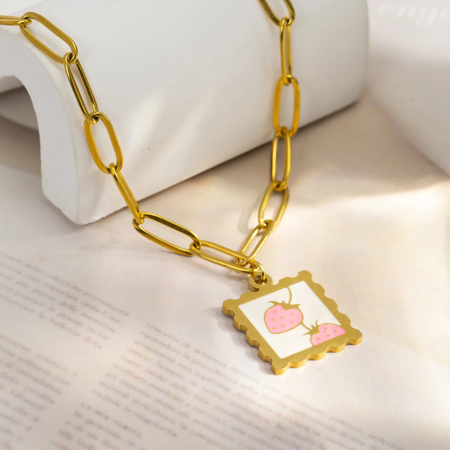 Fruit Stamp Charm Necklace (3 Designs)