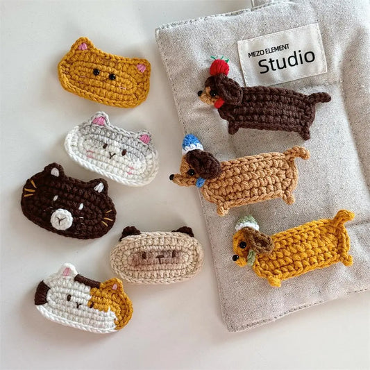 Cute Bouncy Dog Crochet Hair Clip Sweet Cartoon Cat Hairpin Women's Bangs Clips Children's Side Clip Headwear Hair Accessories - Ice Cream Cake