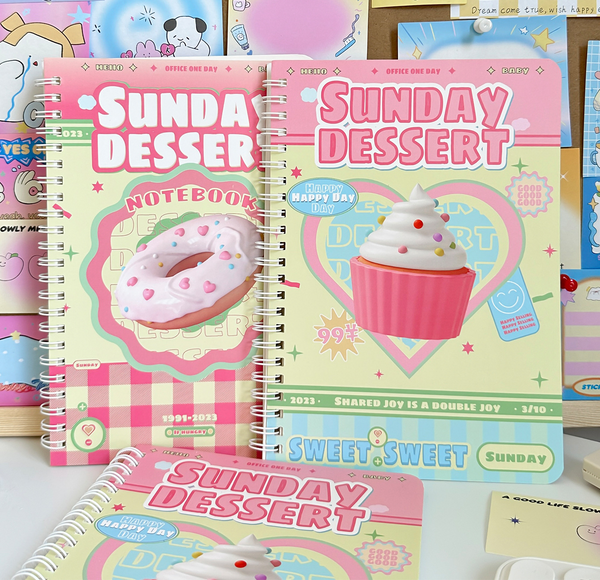 Sunday Dessert y2k Collage Ringed Notebooks (2 Designs)