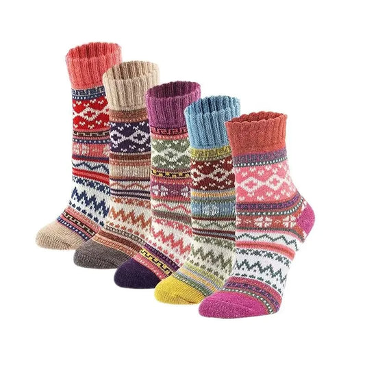 Fair Isle Crew Sock Set (Set of 5 Pairs)