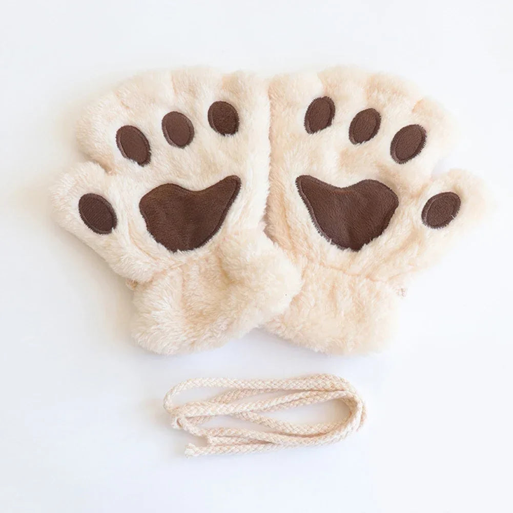 Plush Cat Paw Gloves
