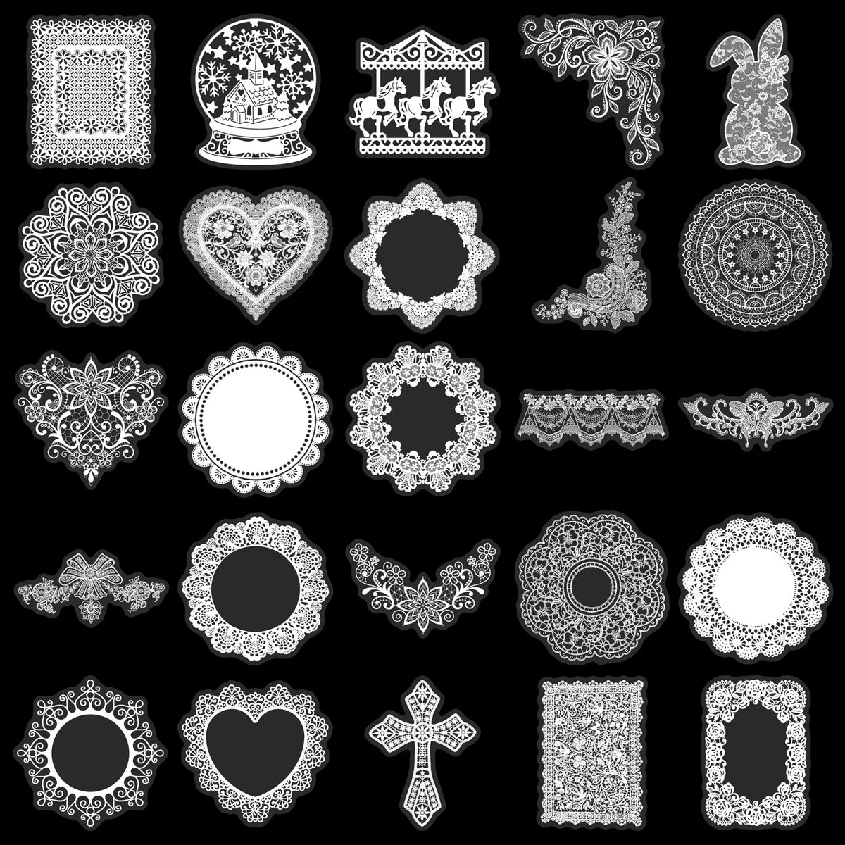 Lace Pattern Sticker Set (Set of 50pcs)