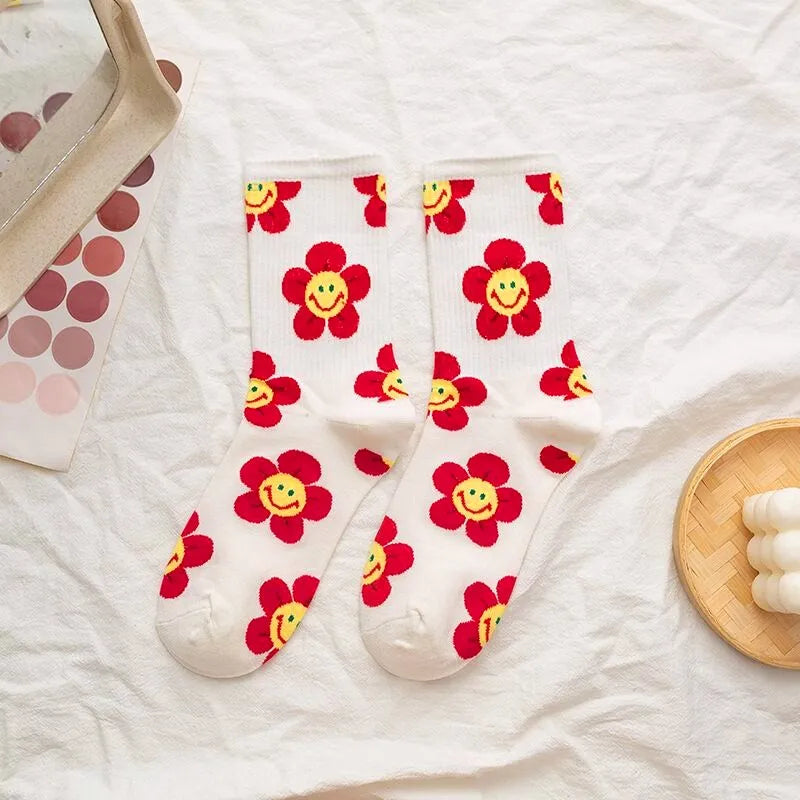 Smiling Daisy Crew Socks