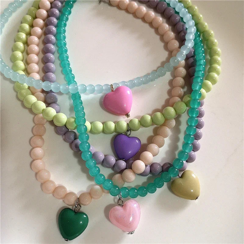 Beaded heart necklace