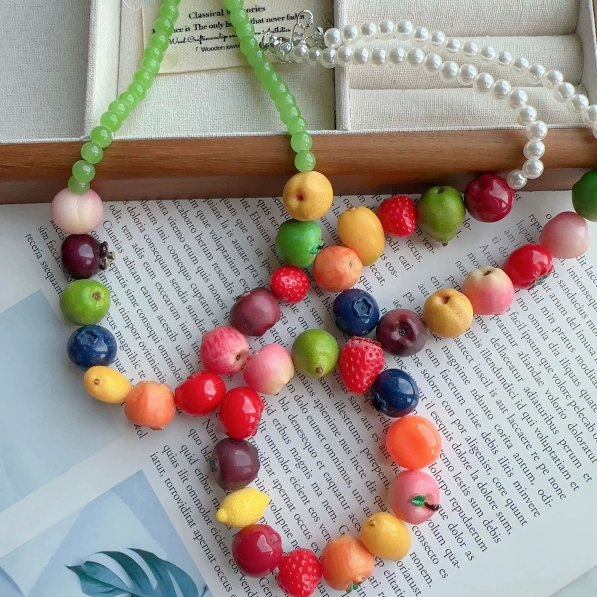 Fruit Charm Necklace and Bracelet