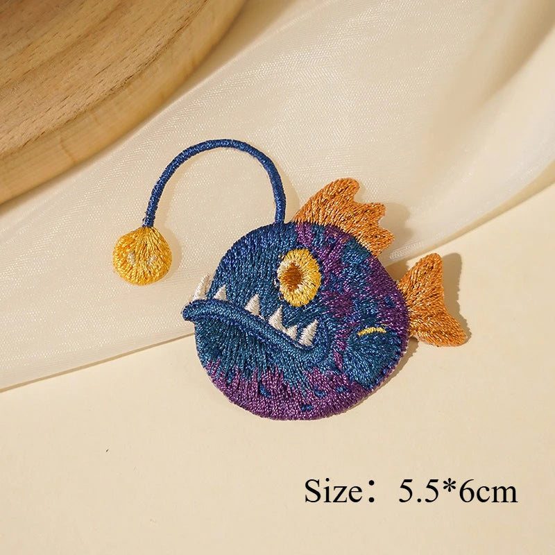 Sealife Embroidered Iron-On Patch