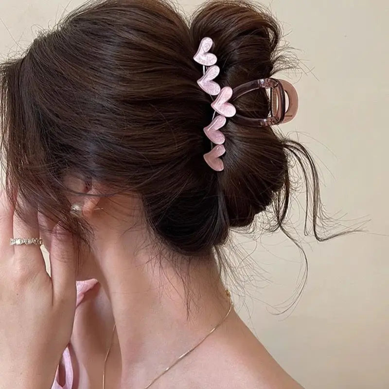Row of Hearts Hair Claw Clip