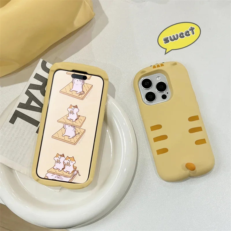 Cartoon Papa Cat cute soft shell for iPhone 17 16 15PROMAX 14 13Pro phone case shockproof for iPhone 17air 15 16Pro - Ice Cream Cake