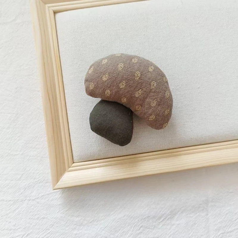 Cottagecore Fabric Mushroom Brooch