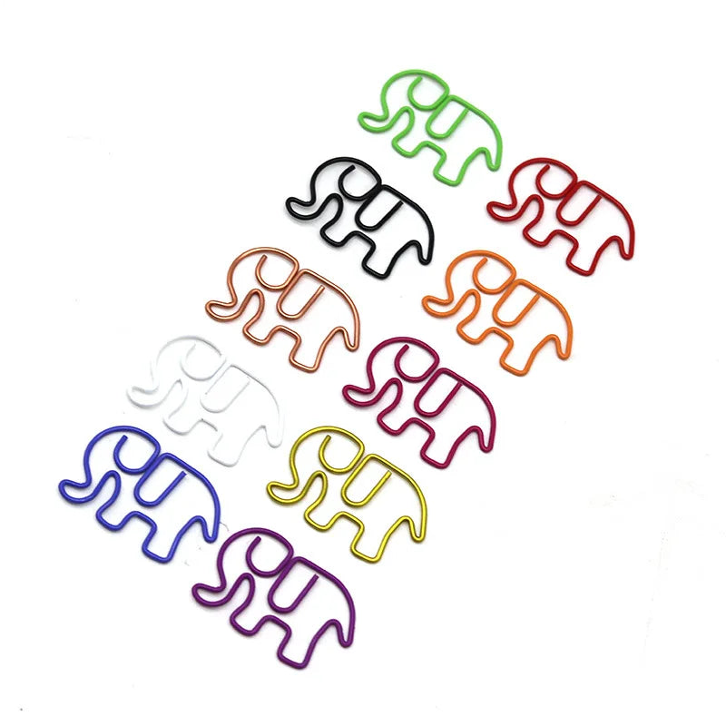 10-100pcs Color Creative Elephant Paper Clip Cartoon Cute Student Paperpin Special-shaped Paper Clip Office Stationery Paperclip - Ice Cream Cake