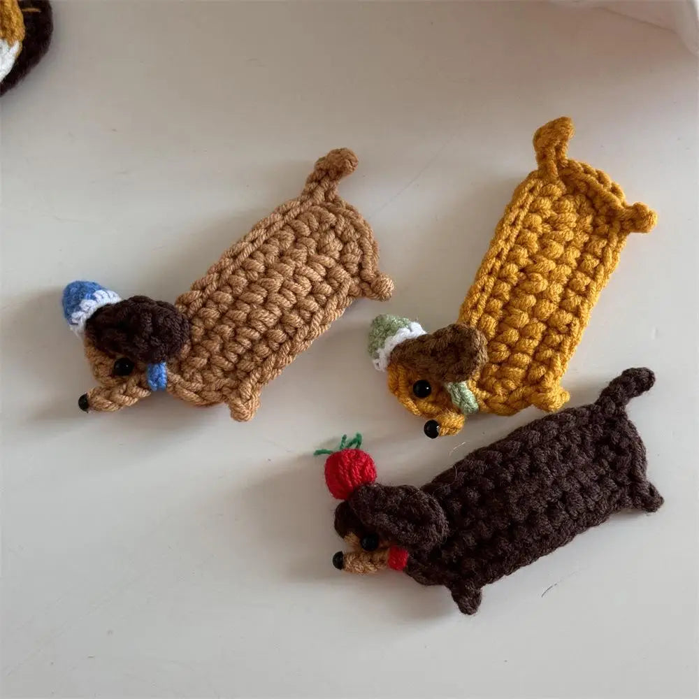 Cute Bouncy Dog Crochet Hair Clip Sweet Cartoon Cat Hairpin Women's Bangs Clips Children's Side Clip Headwear Hair Accessories - Ice Cream Cake