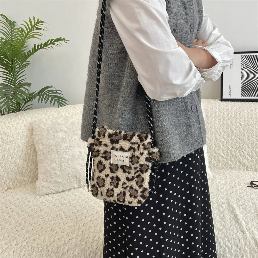 Teddy Fur Plush Pattern Shoulder Bag
