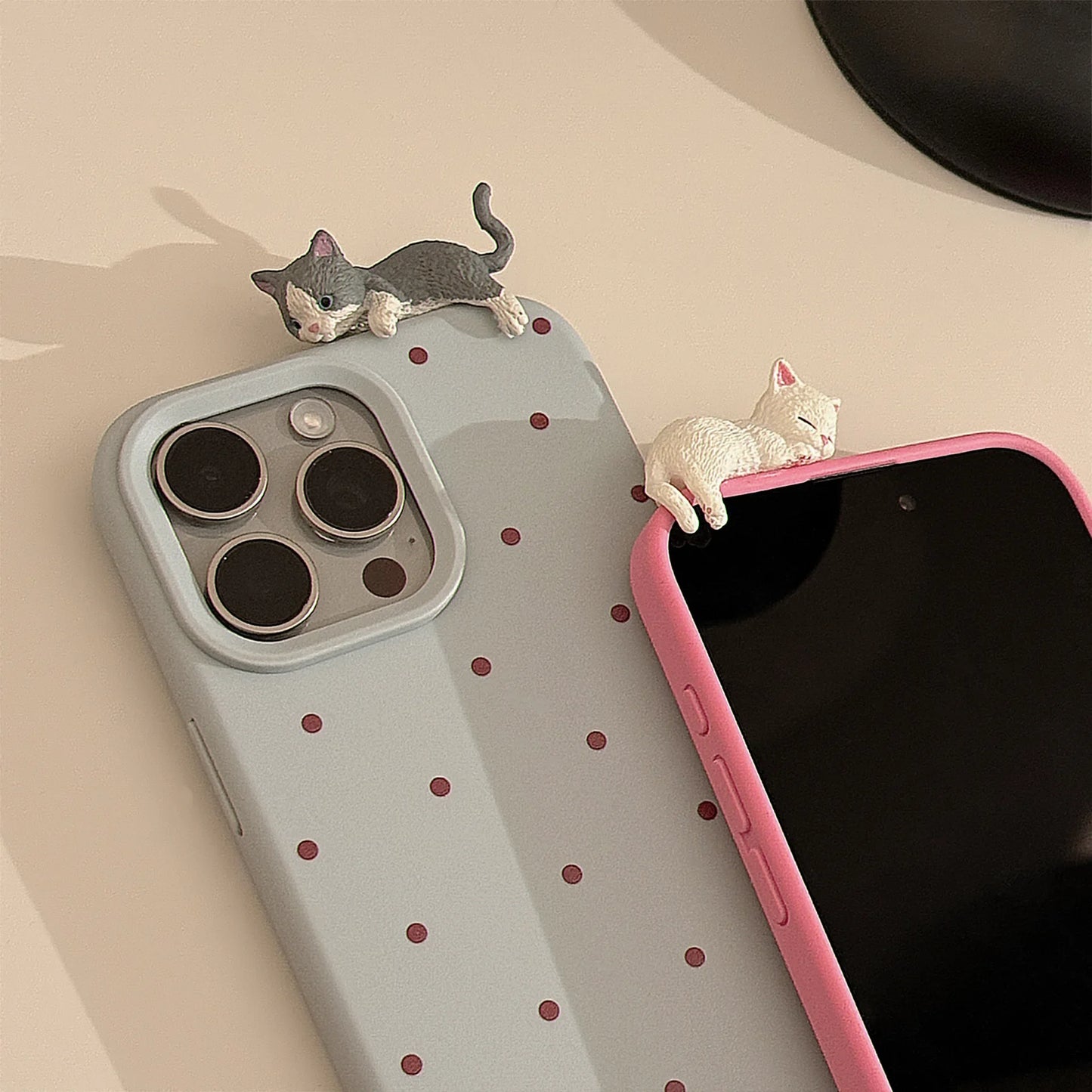 Cat Friends Polka Dot iPhone Case (5 Designs) - Ice Cream Cake
