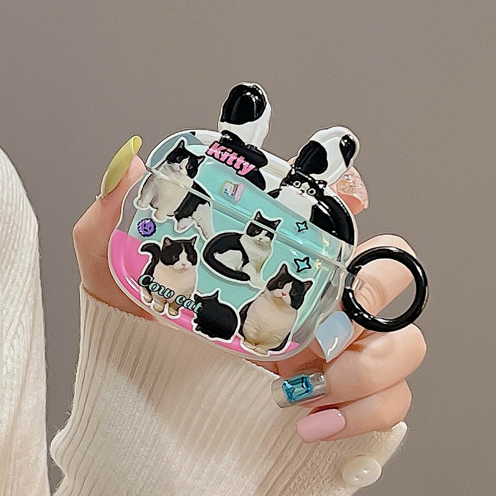 Cute Cat Collage AirPods Charger Case Cover With Ears (2 Designs)