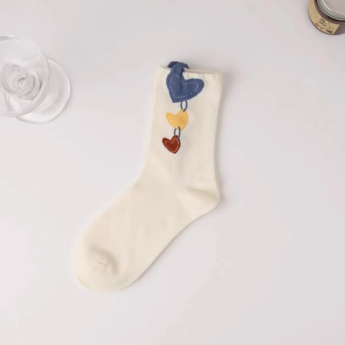 Women Socks Japanese Korean Style Cartoon Flower Rabbit Harajuku Cute Kawaii Mid Tube Breathable Casual Short Cotton Socks - Ice Cream Cake