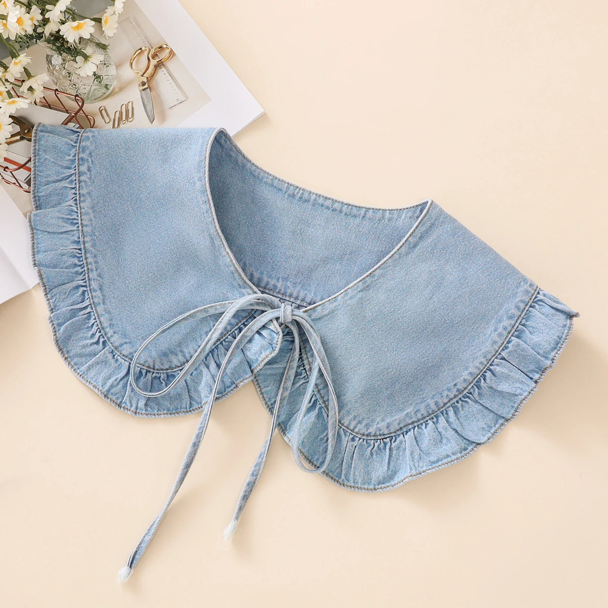 Denim Detachable Fill Collar