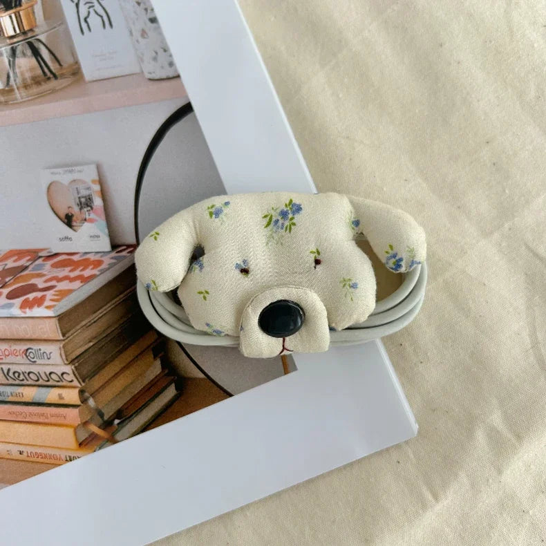 Data Cable Organiser Clip Headphone Cable Organiser New Puppy Shape Charging Cable Binding Strap Fabric Storage Box Supplies - Ice Cream Cake