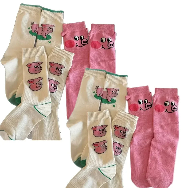Happy Pig Crew Sock Set (Set of 3 Pairs)