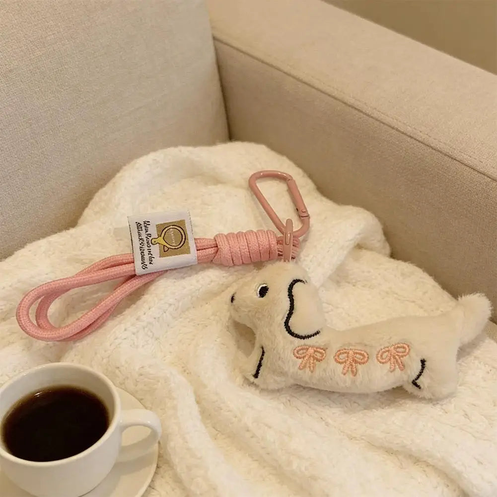 1PCS Cute Key Pendant Bag Hanging Decoration Gift Cartoon Animal Dog Dachshund Plush Keychain Puppy Stuffed Keyring - Ice Cream Cake