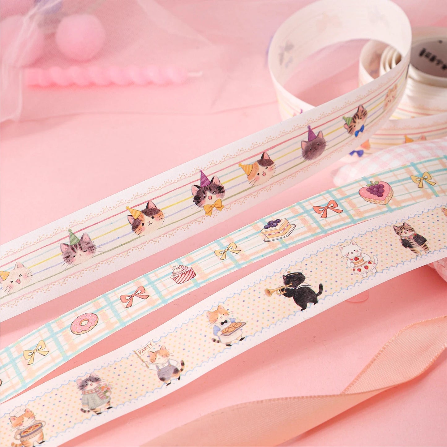 Cat Party Washi Tape - Ice Cream Cake