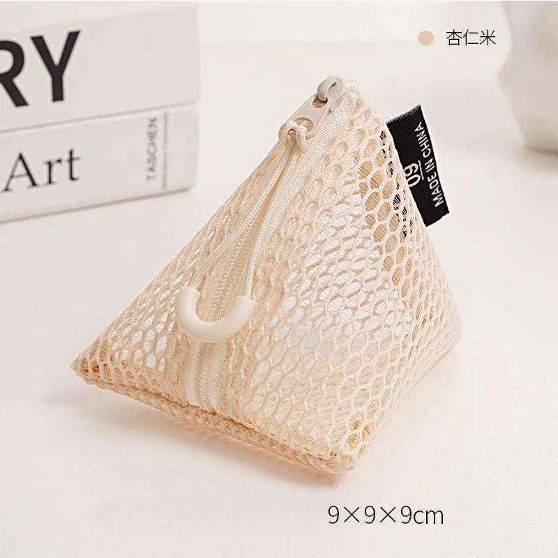 Pyramid Mesh Mini Zipper Pouch