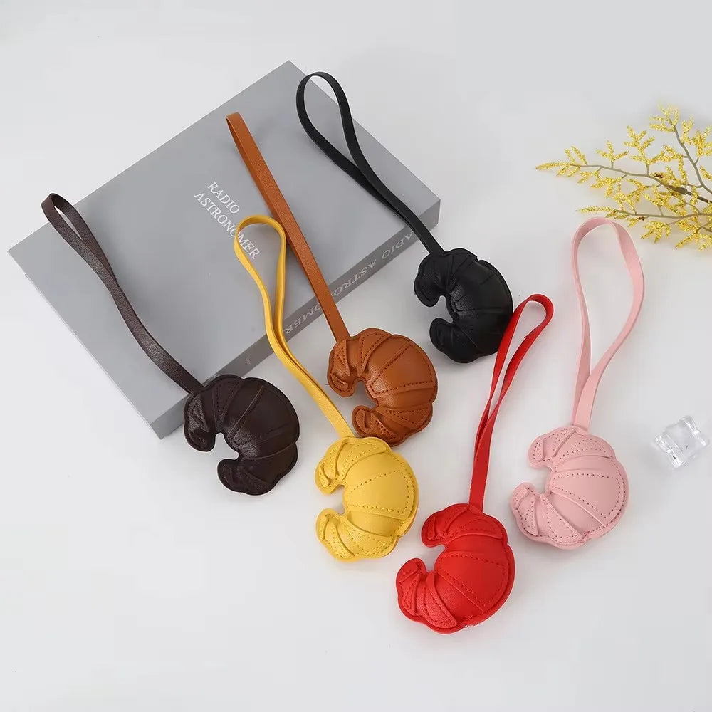 Croissant Bag Charm, Fashion Bread Charm for Handbags Purse Bag Accessories Car Charms PU Key Charms - Ice Cream Cake