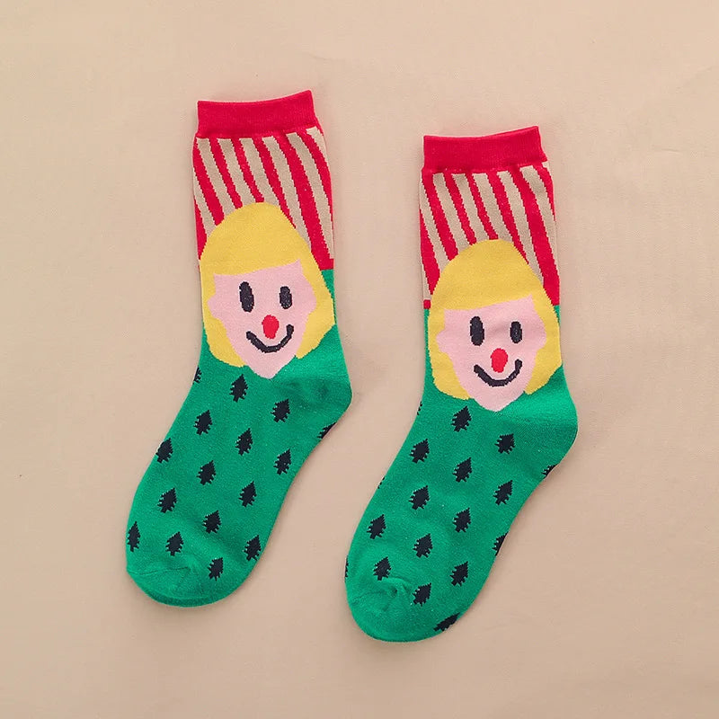 European and American fashion cartoon women socks funny Cartoon pop candy cute socks cotton for ladies 419 - Ice Cream Cake